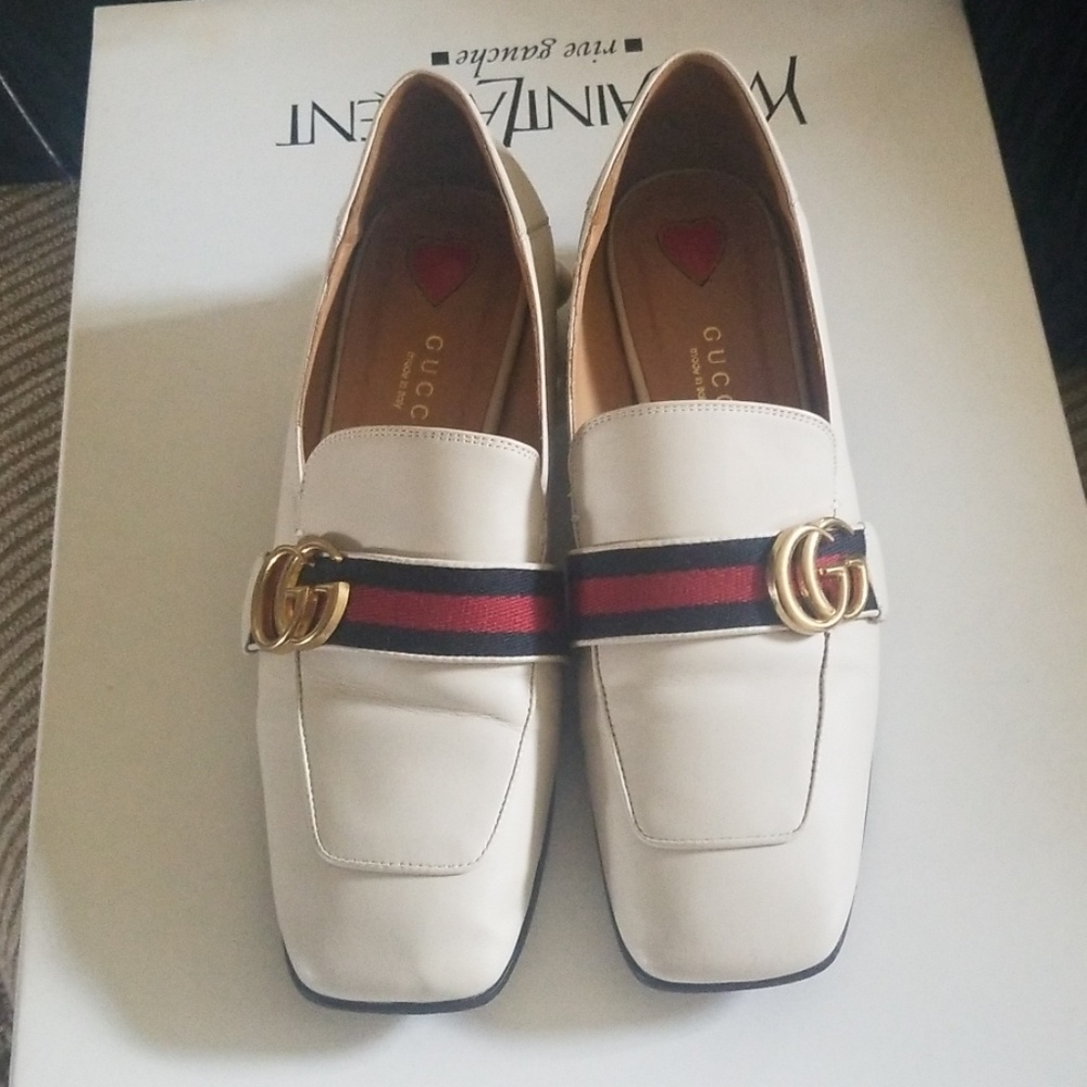 White Gucci Loafers